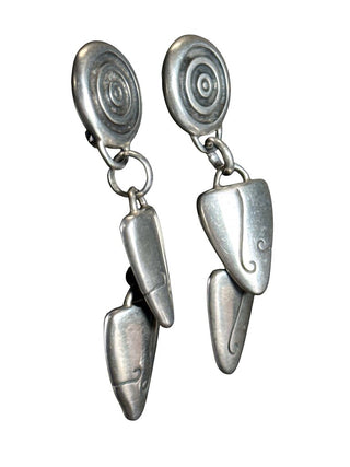 Sterling Dangle Earrings Clip On