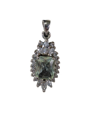 SS Stone Pendant w/cz stones