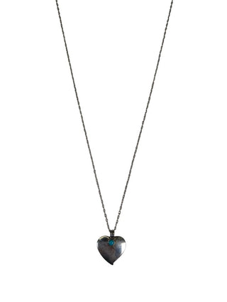 SS Turq Heart Necklace