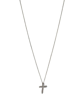 SS CZ Cross Pendant Necklace