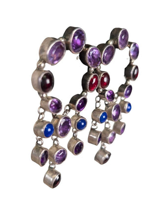 Sterling Stone Cluster Dangle Earring's