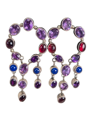 Sterling Stone Cluster Dangle Earring's
