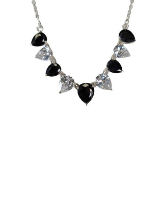 SS Black Spinel & Quartz Necklace
