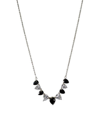 SS Black Spinel & Quartz Necklace