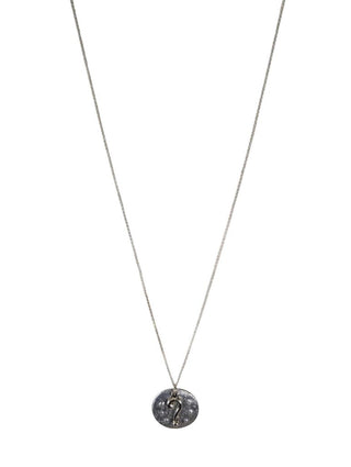 SS Flat Disk Pendant Necklace