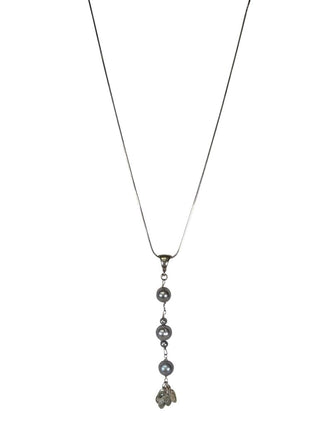 SS Pearl Pendant Necklace Earrings Set
