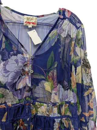 NWT 2 Piece Floral Tank & Mesh Cardigan Beading