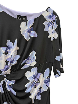 Short Sleeve Ruched Side Floral Dress