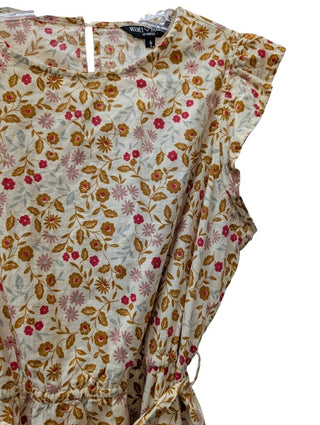 Short Flutter Sleeve Floral Print Dress