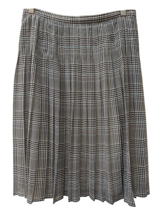 Pleated Above Knee Hounds tooth Print
