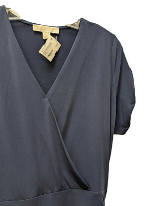 Short Sleeve V Neck Side Ruched
