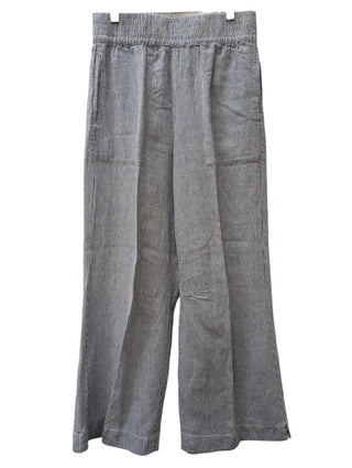 Linen Pinstripe Wide Leg Pants