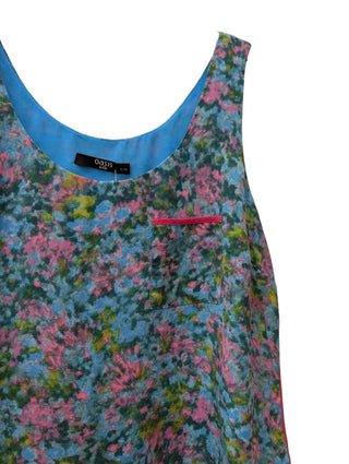 Silk Lined Watercolor Print Blouse (sz12)