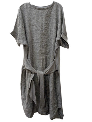 Short Sleeve Duel Fabric Maxi Dress