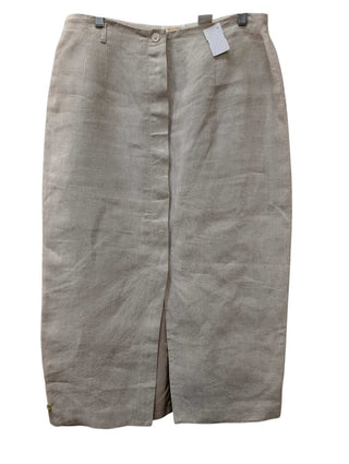 Linen Midi Button Front Skirt