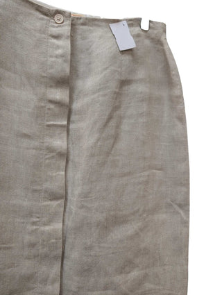 Linen Midi Button Front Skirt