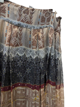 Silk Multi Fabric Flowy Skirt