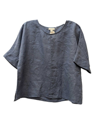 Linen Short Sleeve Boxy Blouse
