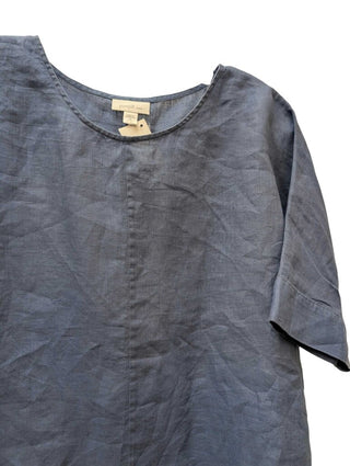Linen Short Sleeve Boxy Blouse