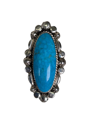 SS Elongated Turq Ring