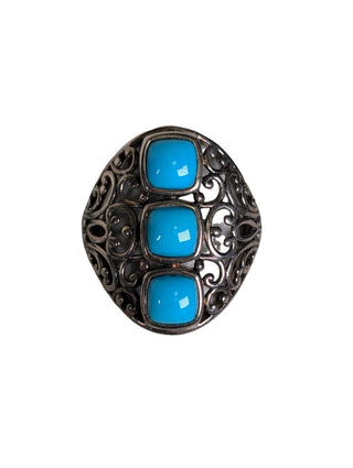 SS Sleeping Beauty Turq Filligree Ring