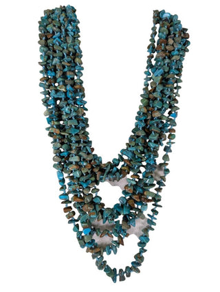 SS 10-Strand Turquoise Nugget Necklace