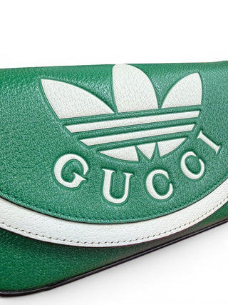 Adidas Gucci Collab Pebbled Leather Crossbody Purse