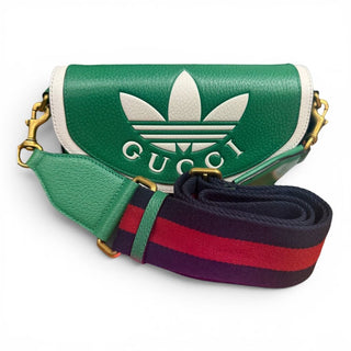 Adidas Gucci Collab Pebbled Leather Crossbody Purse