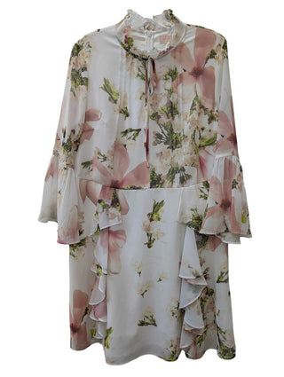 Long Sleeve Floral Ruffle Dress