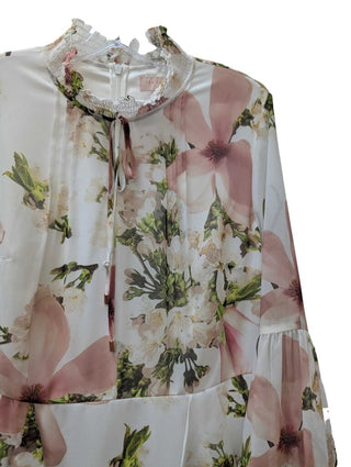 Long Sleeve Floral Ruffle Dress