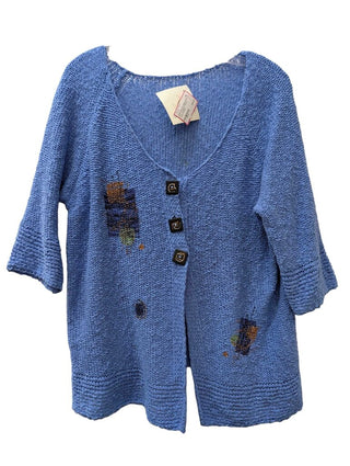 NWT 3/4 Sleeve 3 Button Loose Knit