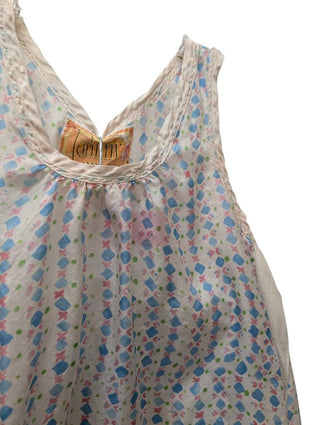 100% Silk Abstract Geometric Print Blouse