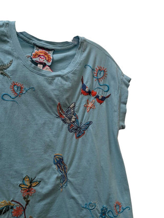 Short Sleeve Embroidered Animals Tee