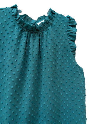 High Neck Dot Texture Blouse