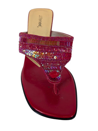 Sequined Kitten Heel Thong Sandal