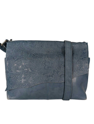 Stamped Leather Saddle Crossbody RFID