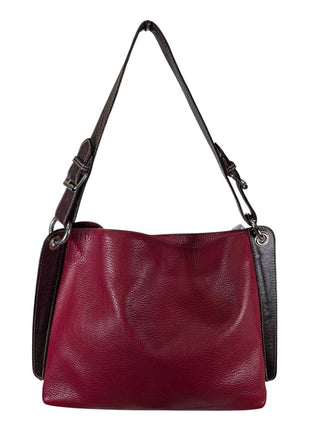 Two Tone Pebbled Leather Shoulder Bag