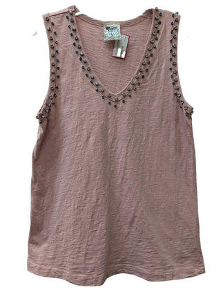Rhinestone V Neck Clr/Blu