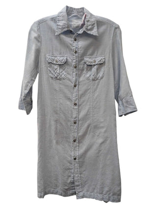 Short Sleeve Denim Button Down Long