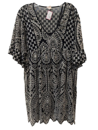 Short Sleeve Eyelet Embroidered Babydoll Dress w/Slip