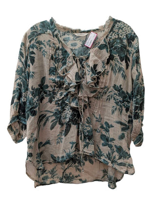 Distressed Ruffled Blouse