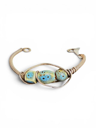 Sterling Bead Coil Cuff