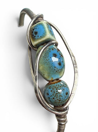 Sterling Bead Coil Cuff