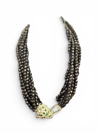 Fashion Beaded Cheetah Head Necklace