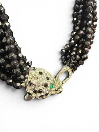 Fashion Beaded Cheetah Head Necklace