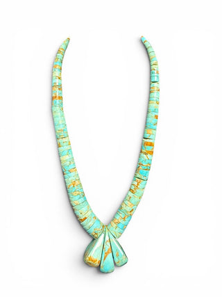 Graduated Turquoise Disc Bead Necklace