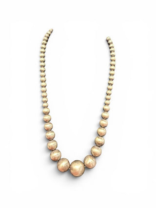 Graduated Sterling Oxy Bead Necklace
