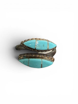 Sterling Inlay Turquoise Adjustable Ring