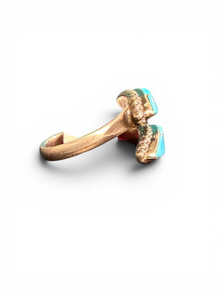 Sterling Inlay Turquoise Adjustable Ring