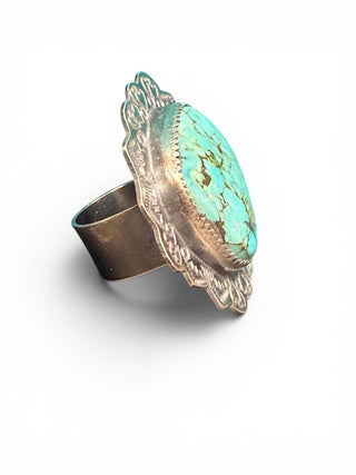 Sterling Turquoise Adjustable Ring